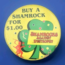 Buy A Shamrock For A Dollar Pin Button Vintage  Pinback Fight Dystrophy - $12.85