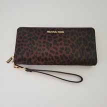 Michael Kors Jet Set Travel Large Continental Wallet Haircalf Oxblood Multi - £74.43 GBP