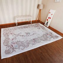 LaModaHome Modern Elastic Cream Carpet Cover - Non-Slip, Easy-Clean, Sof... - $30.95