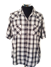 Plains Western Wear Shirt Men&#39;s Size X-Large Multicolor Plaid Pearl Snaps Close - £13.16 GBP