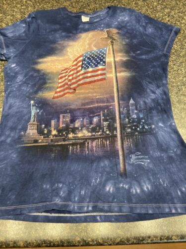 The Mountain New York tie dye American flag shirt Men’s Size Xl Thomas Kinkade - $19.80