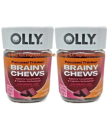 (2) OLLY Focused thinker Brainy Chews Raspberry Jam 20-ct IN A BOTTLE BR... - $33.83 CAD