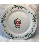 Ruby Christmas Santa Bringing Gifts Plate Trimmed with Holly - £22.66 GBP