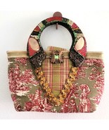 Mary Frances Vintage Oriental Print Beaded Gem Handle Bag VTG - $135.40 CAD