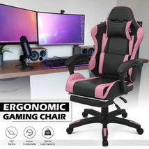 Pink Ergonomic Racing Chair Home Gaming Computer Seat Office Recliner W/... - £184.85 GBP
