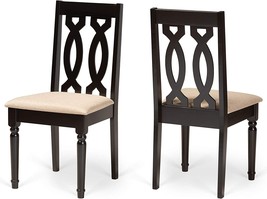 Sand/Dark Brown Cherese Dining Chairs From Baxton Studio. - £97.41 GBP