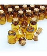 Glass Vials Brown Halloween Apothecary Bottles Potions Miniature Eye Scr... - $31.57 CAD