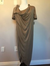 NWT Antonio Marras Cement Gray Silk Blend Jersey Wrap Dress SZ IT 42 US ... - $177.21