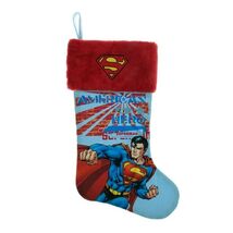 Ruz Superman DC Comics Embroidered Cuff Christmas Stocking Multicolor 20 in - $20.78