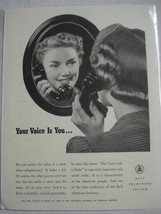 Advertisement From 1941 Bell Telephone System "Your Voice Is You" - $7.99