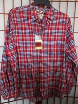 NWT Men&#39;s Lightweight Red Plaid Shirt by Wrangler&#39;s Jean Co Size XL – See Descri - £11.93 GBP