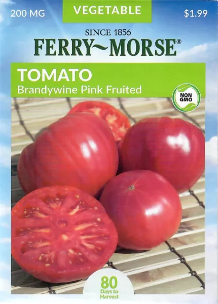 Tomato Brandywine Pink Fruited Vegetable Seeds Non-Gmo - Ferry Morse 12/24 Fresh - $7.50