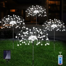 Solar Garden Lights Outdoor, 4 Pack Firework Lights 120 Led Waterproof G... - $47.99