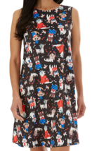 NEW Womens Patriotic Puppy Dogs Sleeveless Swing Dress ladies sz XS, S, ... - $14.95