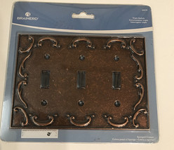 French Lace Triple Switch Plate Sponged Copper Brainerd  64279 - $7.69