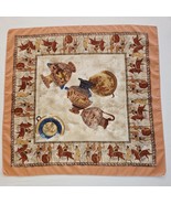 Vintage Roman Byzantine Pottery Ancient Roman Warrior Print SquareScarf ... - $17.81