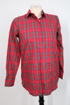 Lands End 2P Red Plaid Stewart Tartan Popover No Iron Supima Cotton Top 472963 - £22.64 GBP