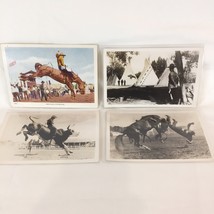 1940s Lot Of Postcards  Calgary Stampede Black &amp; White Teepee Mountie Rodeo RPPC - £23.35 GBP
