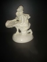 Bisque Ceramic Atlantic Mold Kneeling Shepard Nativity Figurine 5 1/2&quot; White - $16.99