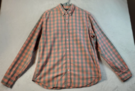 J.CREW Shirt Mens Large Green Pink Check Long Sleeve Pocket Collared Button Down - $13.99