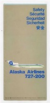 Alaska Airlines 727-200 Passenger Safety Information Card 5 Languages - £17.19 GBP