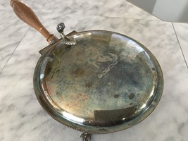 Vintage EPC Warming Chafing Footed Dish Pan With Handle Fondue Engraved - £39.32 GBP