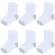 Boys&#39; Crew Socks 6 Pairs Cotton Athletic Socks For Toddlers Boys Girls(2-4 T) - £17.95 GBP