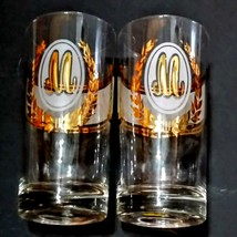 Clear Tumbler Drinking Glass LOT Frosted White &amp; Gold Monogram Letter M ... - £11.61 GBP