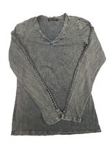 Urban Wear Womens Scoop V-neck Long Sleeve Shirt Size Medium Blue Green - $11.99