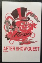 POISON / BRET MICHAELS - VINTAGE ORIGINAL CLOTH CONCERT TOUR BACKSTAGE PASS - $10.00