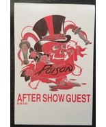 POISON / BRET MICHAELS - VINTAGE ORIGINAL CLOTH CONCERT TOUR BACKSTAGE PASS - $13.61 CAD
