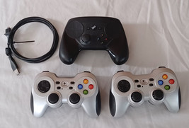 2 Logitech with dongles and 1 Steam Controller with cord game controls  - $75.00