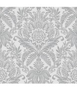 Crown Signature Damask SILVER FOIL METALIC Wallpaper - €25,18 EUR