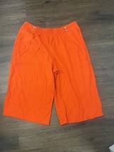 Cato Women’s Orange Linen Elastic Band Shorts Plus Size 24W - £10.33 GBP