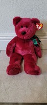 TY BEANIE BUDDY CRANBERRY TEDDY BEAR - £10.16 GBP