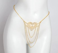 Women&#39;s Bohemian Diamond Heart Sexy Waist Chain Thong Chain Nightclub Dancer - £21.28 GBP
