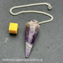 Certified amethyst pendulum, spiritual healing crystal mineral stone - $13.61