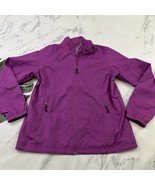 LL Bean Womens Windbreaker Jacket Size M Reg Purple Full Zip Up Lightweight - $43.31 CAD