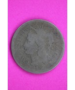 1866 Three 3 Cent Nickel Guaranteed Authentic &amp; Genuine Fast Free Shippi... - $27.34 CAD