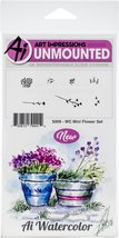 Art Impressions Watercolor Cling Mini Flower Set Rubber Stamps, Multicolor - £14.93 GBP