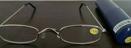 Reading Glasses ~ Eye Glasses w/ Blue Tube Case ~ Silver Frame ~ +1.00 S... - $20.00