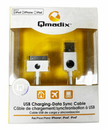 Qmadix Ricarica USB &amp; Sync Cavo Dati Per Apple IPAD Ipod IPHONE Disposit... - $11.00 CAD