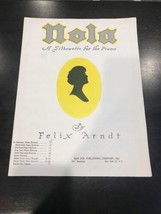 Vtg Sheet Music: Nola Silhouette for piano , Felix Arndt, 1916 - £14.93 GBP