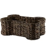 Pet Storage Collection Bone Shape Hyacinth Toy Basket, Dark Brown/Gray W... - $69.99