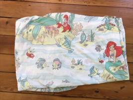 Vintage 1990s Original Disney Little Mermaid Ariel Fitted Bed Sheet Twin - £39.50 GBP