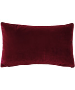 Castello Burgundy Velvet Throw Pillow 12x20, with Polyfill Insert - £30.52 GBP