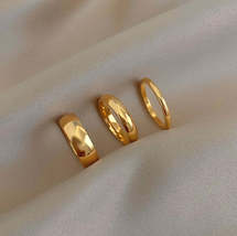 Tarnish Free 2mm 4mm 6mm Stainless Steel 18K Gold Plated Silver Color Knuckle Ri - £2.35 GBP