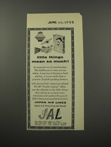 1955 JAL Japan Air Lines Ad - Little things mean so much - £14.78 GBP