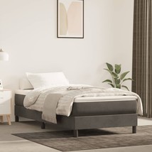 vidaXL Bed Frame Dark Gray Velvet (100% polyester), plywood, engineered ... - $150.66