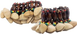 Mowind 2PCS African Tribal Style Nuts Shell Bracelet Dora Nut Handbell - £28.30 GBP